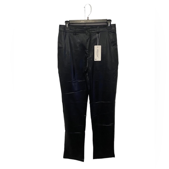 Metallic Straight Pant - Metallic Black